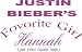 Vinyl Wall Decal - Justin Bieber's favorite girl