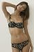 Apparel : Mimi Holliday Black Silk Chiffon with White Heart Print Balcony Bra
