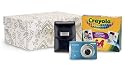Olympus FE-46 12MP Digital Camera Blue Crayola Kit with 5x Optical Zoom and 2.7 inch LCD and Black Case, 64 pack of Crayons and Storage Box