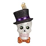 Old World Christmas Top Hat Skeleton Glass Blown Ornament