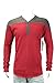 Two Tone V-Neck Henley Thermal Wine. Size: XL