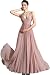eDressit 2012 Neu Hell Rosa V-Ausschnitt zweit-Traeger Lang Abendkleid (00120801)