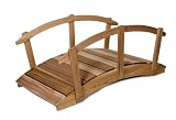 6' Western Red Cedar Wood Garden Bridge with Rails