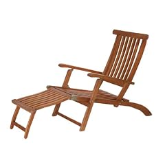 Siena Garden 657037 Deckchair Nassau, Kopfteil mehrfach verstellbar, L 161 x B 63 x H 89 cm Eukalyptus