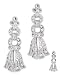 925 Sterling Silver CZ Diamond Fringe Bridal Drop Earrings