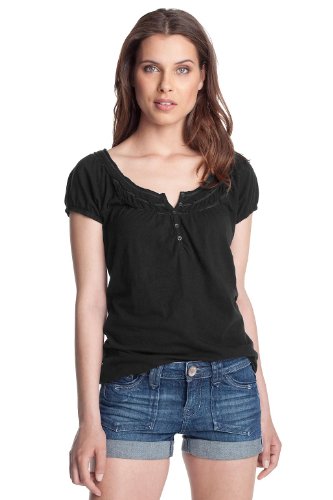 edc by ESPRIT Damen T-Shirt, 042CC1K036, Gr. 42 (XL), Schwarz (black 001) Preisvergleich