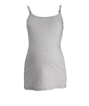 Maternity Nursing Longline Vest -Grey Marl