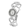Geneva Platinum Heart Link Bracelet Watch