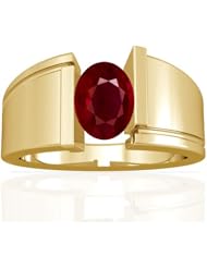 18K Yellow Gold Oval Cut Ruby Solitaire Ring