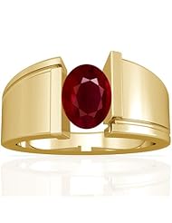 14K Yellow Gold Oval Cut Ruby Solitaire Ring