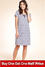 Pure Cotton Scoop Neck Striped Minishirt