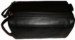 Men's Nautica Toiletry Travel Handbag Double Zipper Kit Black
