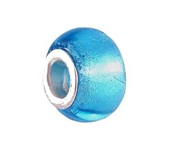 Pandora Style Charm Bead (Z98) Murano Style / Lampwork Glass (14mm x 10mm) (fits Troll too)