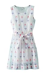 Organza Summer Short General Print Sleeveless Scoop Neck Mini Dress 