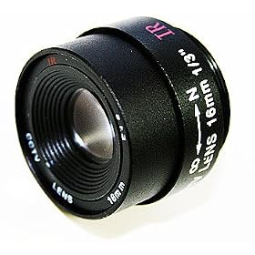 16mm Fixed Iris Lens 1/3 CS F1.6 IR Corrected