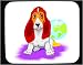 Decorated Mouse Pad with basset, hound, globe, dog