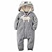 Carter's Baby Boys 1 Pc Hooded Fleece Romper Jumpsuit, 2 Pack