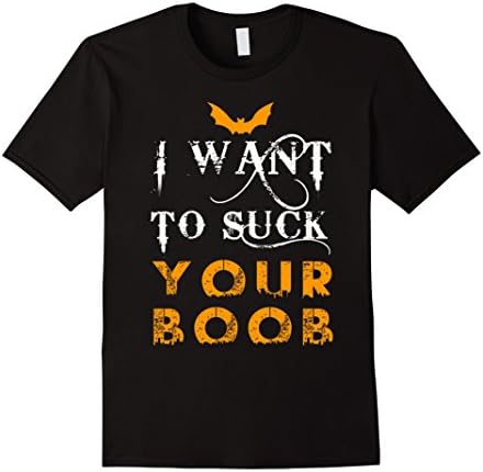 Men's I Want To Suck Your Boob Halloween Shirt XL Black