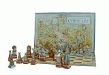 Hand Decorated Beatrix Potter Chess set in Presentation box with Folding Card Chessboard
