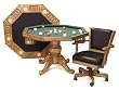 Imperial 3 in 1 Bumper Pool~Poker~Table Top with Oak Finish with 4 Chairs