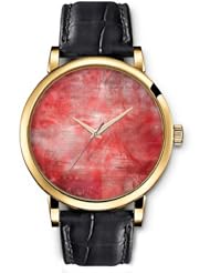 SPRAWL Aanalog Fashion Series Gold Ladies Watches of Genuine Black Leather Strap,Unique Wrist Watch for Women Girls Designed with Striped Vintage roses