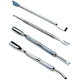 Amazing Value Set of 4 High Quality Professional Stainless Steel Manicure Cuticles Maintenance And Treatments Double Ended Tools Accessories With Pushers, Trimmers / Cutters, Scrapers And Knives By VAGA