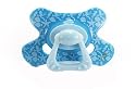 Large Dental Soother Semi Filled Solid Blue Print 12+ months