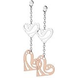brosway ブロスウェイ FANTASY Earring ピアス - 2 hearts/1 gold plated FS22の画像