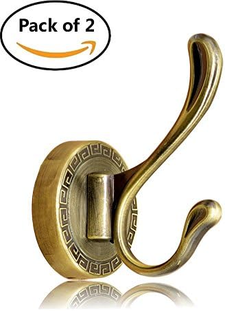 Metal Cast Wall Hook Set -- Oil Rubbed Bronze/Decorative Pattern/Invisible Screw/Zinc Alloy Cast Hook/Replaceable Base/Heavy Duty Wall Mounted for Coats,Hats,Keys,Towels,etc by Trueland (1022)