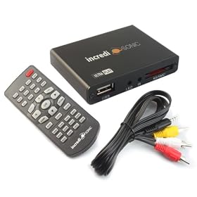 IncrediSonic Ultra Play IMP150 - Mini-lecteur multim�dia num�rique TV HD - 1080 pixels - Lisez n'importe quel fichier � partir de tout Disque Dur/ Flash drives / Cartes m�moire avec prise USB