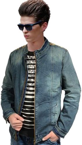Wantdo Men's Fashion Jeans QT1019-T903(Light Blue US M Slim/AisaL)