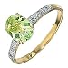 9ct Yellow Gold Green Amethyst & Diamond Ring.