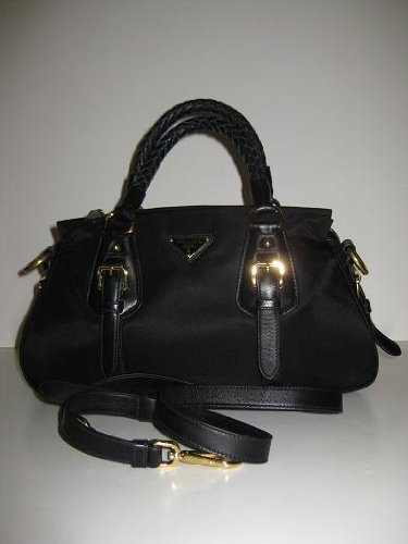 Prada Handbags Black Tessuto and Leather BN1828