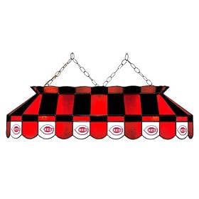Imperial Cincinnati Reds Licensed 40-Inch Rectangular Stained Glass Billiard Table Light