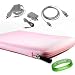 Amazon Kindle (Wifi Only , Wifi + 3G) (Latest Generation) Baby Pink Snug Fit Hardshell Carrying Case + White Rapid Kindle Car Charger + White Kindle Wall Charger + White Kindle Data Cable + Vangoddy TM, Live*Laugh*Love wrist band!!!