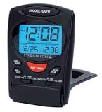 Precision Clock Prec0090 Radio Controlled Travel Black Alarm Clock NAP Function  by Precision Clocks