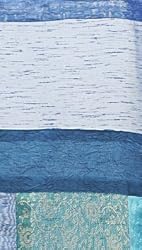 Multi-Fabric Embroidered Curtain Turquoise CT250-01