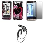 EMPIRE Purple Hearts with Flowers Design Hard Case Cover + Screen Protector ....