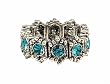 Ring - R20 - Swarovski (tm) Crystal Stretch - Size Lg ~ Blue Zircon