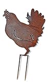 Gartenstecker Beetstecker Henne Huhn Metall H 30 cm
