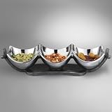 Nambe Anvil TrIo Condiment, 16-Inch Length by 4-1/2-Inch Wide by 4-1/4-Inch High