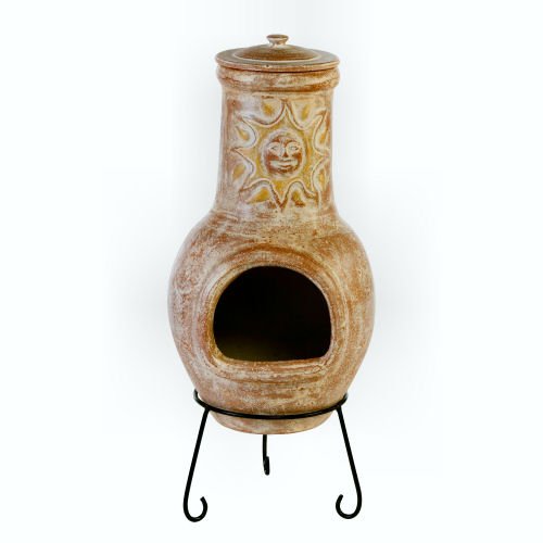 Alamos Traditional Clay Chiminea And Cover by The Cowshed - Garden