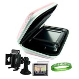 Garmin GPS Navigator nüvi 780 4.3-Inch Widescreen NYLON PINK accessory, protective hard-shell portable carrying case with carabiner clip and hand strap for Garmin GPS Navigator nüvi 780 4.3-Inch Widescreen+4.3 Widescreen GPS Screen Protector+ Universal Garmin GPS Car Mount+ VG *LIVE*LAUGH*LOVE* Wrist Band