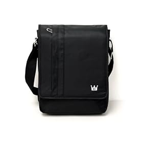 CaseCrown Vertical Multi Pocket Messenger Bag - Black for Acer Aspire One Pro 11.6-inch Netbook