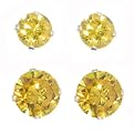 Sterling Silver Citrine Birthstone 2-Pair Set