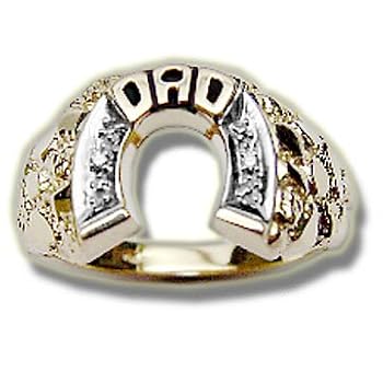 .01 CT NUGGET DADS HORSESHOE MENS RING