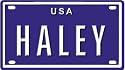 HALEY USA MINI METAL EMBOSSED LICENSE PLATE NAME FOR BIKES, TRICYCLES,WAGONS, KIDS DOORS, GOLF CARTS, BABY STROLLERS, PEDAL CARS. OVER 400 NAMES AVAILABLE. TYPE IN "NAME" USA PLATE IN SEARCH. YOUR NAME WILL SHOW UP.