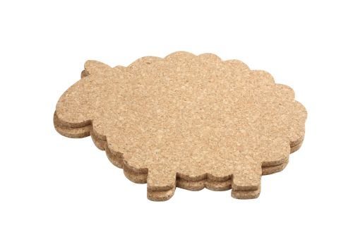 T&G Woodware Sheep Shaped Hot Pot Stands/Table Mats in FSC Mixed Source Cork, Set of 2