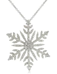 Sterling Silver Diamond Snowflake Pendant Necklace (1/2 Cttw, I-J Color, I2-I3 Clarity). 18"