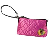 NHL Chicago Blackhawks Pink Quilted Wristlet